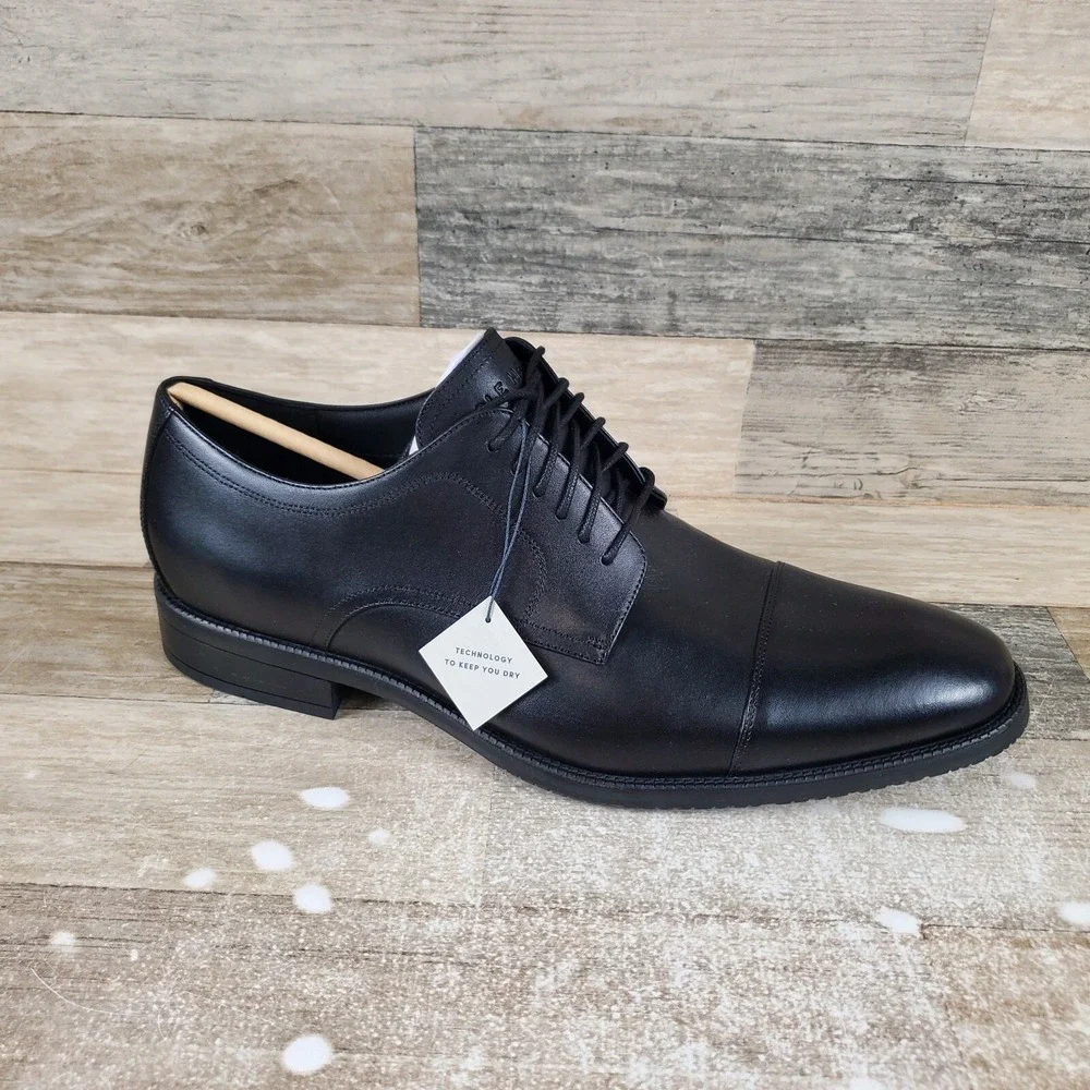 Cole Haan Modern Essentials Mens Dress Shoe Sz 12 M Black Leather Cap Toe Oxford